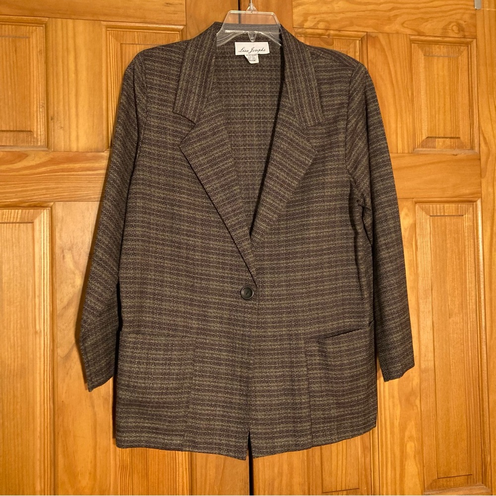 NWOT Lisa Josephs Vintage 80s Blazer Brown Tan Size M Medium